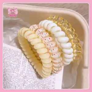 Set 4 dây buộc tóc Lò Xo KEXI Hàn Quốc mix màu pastel cột tóc xoắn không gây đau tóc co giãn tốt