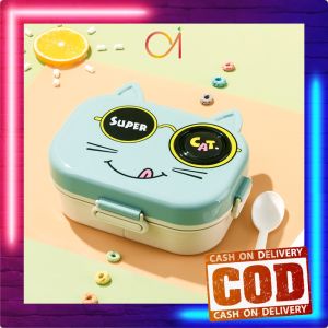 AI-C1282 Tempat Makan Anak Lucu Lunch Box Set Sendok Garpu Box Saus Anti Tumpah / Kotak Makan Set