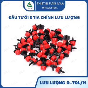 Combo 20 Béc tưới nhỏ giọt 8 tia - Đầu tưới điều chỉnh được lưu lượng - Tưới gốc cây bán kính 20-30cm