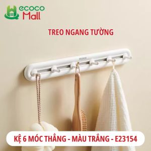 Thanh treo 3 móc và 6 móc vân gỗ chịu lực ECOCO cao cấp không khoan tường thế hệ mới Móc đa năng di chuyển thông minh