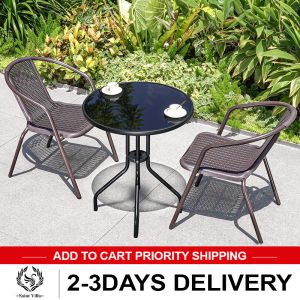 Saint Villa Balcony table and chairs combination rattan chairs three sets small table coffee table outdoor leisure backrest chair outdoor patio chairs