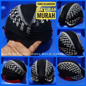 cod Blangkon jawa jogja lipat jebeh ukuran dewasa motif batik catur murah