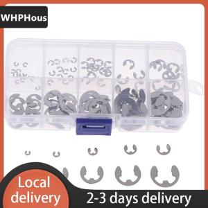 [COD] WHPHous Ship within 24 hours 120Pcs Box 304 Stainless Steel E-Clip Retaining Circlip Assortment Kit M1.5 M10