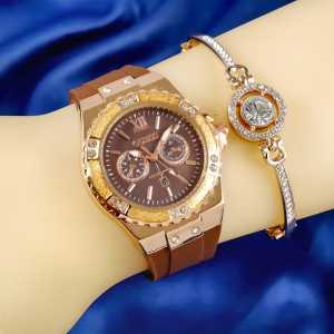 PREMIUM✅Promo WATCH Fashion TERLARIS Jam Tangan Kasual ANALOG Mewah GA4041W New Series WANITA Tali KARET |RUBBER STRAP| D: 35 cm TANGGAL AKTIF✔️Chrono Variasi (Off) Free BOX Exclusive GELANG Dan BATERAI Cadangan WATER RESIST 50M [TAHAN AIR] AMAN KENA AIR