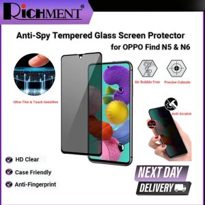 RICHMENT Privacy Tempered Glass Screen Protector for OPPO Find N6/ OPPO Find N5 – 9H Hardness Anti-Spy Shatterproof HD Clear Case Friendly