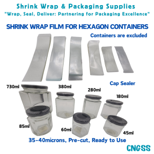 100pcs Shrink Wrap Plastic Packaging Shrinkable Plastic Sealer Film for Hexagon Bottle Container
