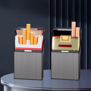 Firetric Kotak Rokok 20 Slot dengan Korek Gas - JD-YH037 - Black