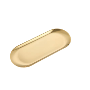 Piring Oval Nampan Oval Gold Snack Tray Plate Tray Stainless Steel