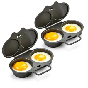 JBMBHC 2 Hole Microwave Egg Boiler Non-Stick Oil-Free Healthy Breakfast Tool Easy Clean Plastic Egg Poacher Mold For Dorm Office Kitchenware Heat Resistant Up To 160C