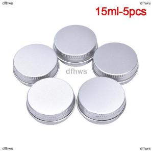 [COD] dfhws fuchun 5Pcs Aluminum Mini Round Tin Metal Container Bottles Storage Jar Screw Lids Box