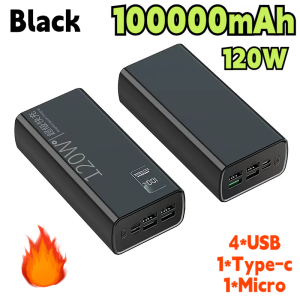 【CCC】PD 120W Power Bank 100000mAh Super Fast Charge Dual Input 4 Output 2 Input LED Numeric Display Portable Powerbank 移动电源