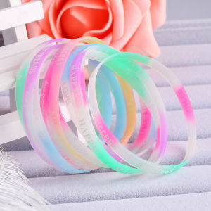Indo - Karet Gelang Gaya Korea / Gelang Tangan Fashion Pria Wanita / Gelang Glow in The Dark Bahan Silikon
