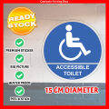 CMC853 OKU Accessible Toilet Signage (15cm Diameter) Toilet Sign Sticker Tandas OKU. 