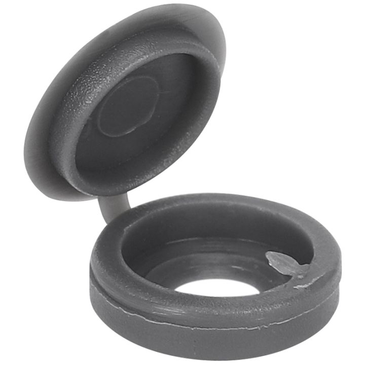 100Pcs Hinged Plastic Screw Cap Cover Nuts Fold Snap
