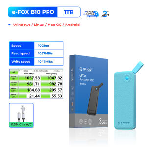 ORICO efox xách tay SSD 10gbps 256GB 512GB 1TB 2TB khả năng lựa chọn tốc độ đọc lên đến 1057 MB/giây 2 trong 1 Cáp dữ liệu khả năng tương thích đa thiết bị