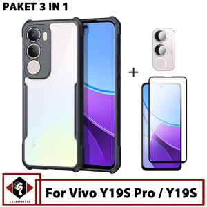 Paket 3in1 Case Vivo Y19S Pro / Y19S Fusion Free Tempered Glass dan pelindung Camera Kaca