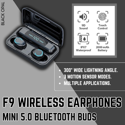 F9 Bluetooth Earphones 5.0 TWS Mini Wireless Earbuds with LED Display