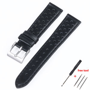 Dây đeo bằng da chính hãng da bò Thủ Công Dây đồng hồ thiết kế thông gió 18mm 19mm 20mm 21mm 22mm 24mm siêu Vòng tay mảnh