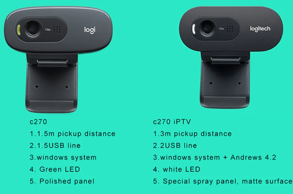 New Original Logitech C310 C270 C270i Hd Webcam 720p Built-in