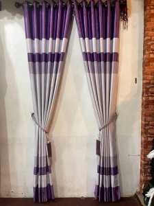 Gorden jendela Gorden pintu | gorden blackout motif Merah krem gorden ruang tamu gorden kombinasi
