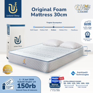 Uniland Sleep Kasur Busa Original 30cm Foam Mattress Box Free Bantal & Free Ongkir Jawa Bali