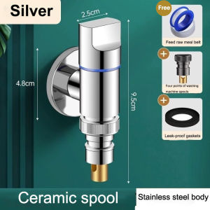 Universal Clip on Washing Machine Tap Faucet Bathroom Balcony Toilet Automatic Water Stop Angle Valve Kepala Paip Mesin Basuh