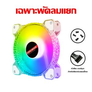 COOLMOONชุดพัดลมเคสRGBx3+รีโมทคอนโทรล ระบายความร้อนคอมพิวเตอร์ รุ่นDiamond RGB Fan case x3 with remote for Computer