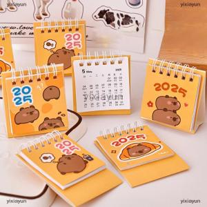 [COD] yixiayun Creative Mini Cartoon Desk Calendar Cute Capybara Portable Pocket Calendar Manage Time Schedule Desktop Decoration Gifts