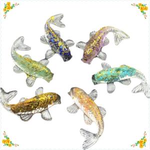 🔥【Special price】🔥🔥[ FLASH SALE ] Stone Gravel Lucky Koi Fish Figurine Resin Mini Quartz Fancy Carp Statue Home Decor Desk Ornament Gift