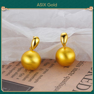 ASIX GOLD 916 gold French vintage metallic brushed geometric bow stud earrings 18K gold high fashion luxury handmade womens stud earrings Lucky stud earrings No allergies Wont blacken Wont peel A great holiday gift