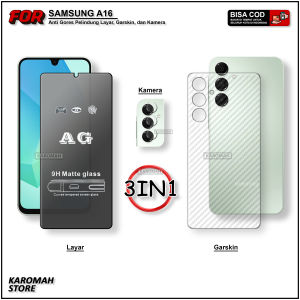 Paket 3in1 Tempered Glass Samsung A16 4G 5G A15 4G 5G A14 4G 5G A13 4G 5G A12 Nacho A12 4G Anti Gores Pelindung Layar Hp TG AG Matte Screen