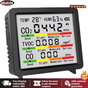 [VTO] Portable Real-Time Detector TVOC Temperature Humidity CO CO2 Detection Air Quality Detector for Home Cars Plants and Pets