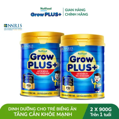 Combo 2 sữa bột GrowPLUS+ Biếng Ăn - Hỗ trợ kích thích ngon miệng tăng cân khỏe mạnh (Xanh) (2 lon x 900g)
