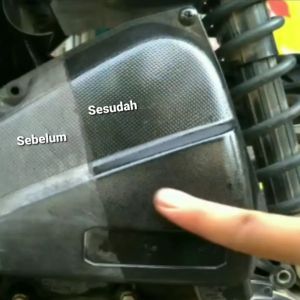 Plastrim restored Penghitam body motor/mobil/dasbor/Spakbor/100 mili body black to magic body kusam body pudar
