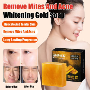 Perfume Gold Soap with Fragrance Moisturizing Essential Oils for Face Hair and Body 3 in 1 Cleansing Bar for Brightening and Long Lasting Scent 100g Face Hair and Body Soap
