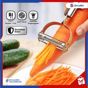PISAU PENGUPAS KULIT Buah Sayur 2in1 Pengiris Stainless Steel Peeler