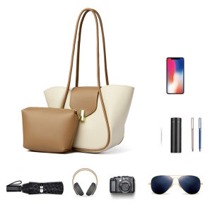 Women Simple Tote Handbag for Female Women Fashion Shoulder Bag PU Leather Simple Tote Handbag for Working Travelling Shopping