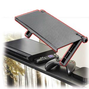 TV Top Shelf Computer Screen Caddy Adjustable Storage Bracket Monitor Rack Holder Stand Media Box Game Console Router