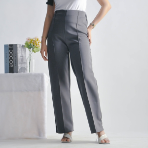 Celana Kulot Scuba Cubit Kulot Highwaist Garis Tulang Bahan Scuba Premium