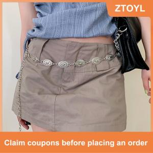 【ZTOYL】 สายโซ่สำหรับผู้หญิงสายรัดเอวสไตล์โบฮีเมียนโลหะอเนกประสงค์สไตล์ย้อนยุคแฟชั่นสเวตเตอร์สายโซ่รัดเอวอุปกรณ์ตกแต่งร่างกาย