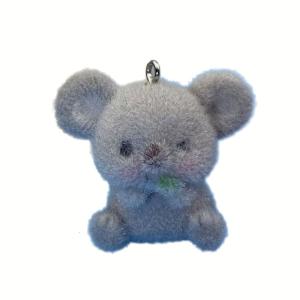 Resin Flocking Lovely Koala Keychain Accessory Featuring Adorable Tilted Head Designs for Animal Lovers Daily Use