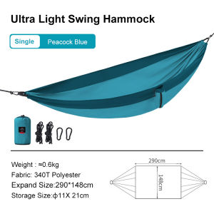 Naturehike Outdoor Camping Hammock Ultralight swing double/single Tear Resistant Fabric High Strength Load Bearing Anti-rollover Hanging Bed NH21DC011