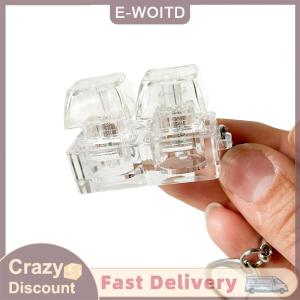 ซื้อ 1 ชิ้นลด 10 บาท 1 4คีย์โปร่งใสเครื่องทดสอบคีย์บอร์ดแบบกลไก LED ของเล่นบรรเทาความเครียดด้วยการกดปุ่มคลายเครียด DIY