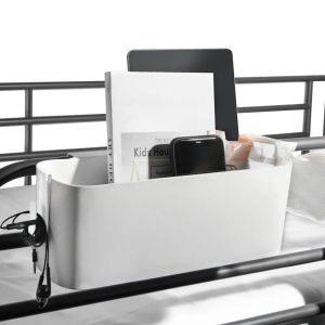 SDFBN พลาสติกทำจากพลาสติก ตะกร้าเก็บของข้างเตียง ฟรี Punch สีขาวขาว ที่จัดเก็บของกระจุกกระจิก ทนทานต่อการใช้งาน การประหยัดพื้นที่ ชั้นวางตั้งกลางคืน บ้านในบ้าน