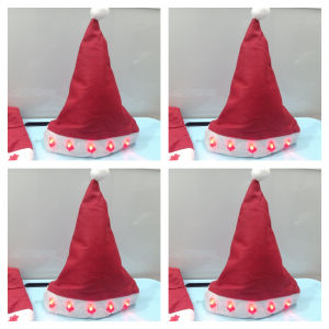 Topi Santa Clause LED BIntang 10 Pcs / Topi Natal / Topi Merry Christmas / Topi Santa Dewasa / Topi Santa Anak / Topi Lampu Santa / Topi Santa Lampu LED Bintang / Topi Xmas / Topi Natal Lampu / Topi Kain Fanel / Topi Natal Model Terbaru