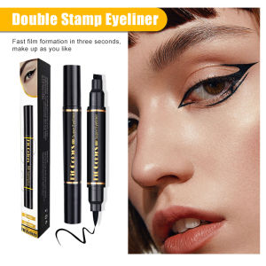 Black Double Head Eyeliner Pencil Eye Makeup Seal Eyeliner Stamp Waterproof Lasting Liquid Eyeliner