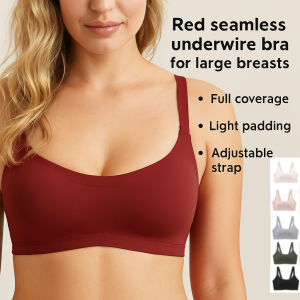 บราไร้ตะเข็บรองรับนุ่มสบาย บราป้องกันการหย่อนคล้อย บราไร้โครงช่วยปรับรูปทรงหน้าอก