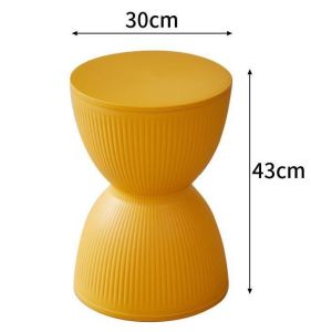 ❣️SPACEIDEAS❣️ Hourglass Shaped Stool Plastic Modern Style Household Round Stool Waterproof Design Multipurpose for Bathroom and Fitting Room Dressing Stool Dining Stool Coffee Table Sofa Side Table Bedside Table Shoe Stool Entrance Stool Plants Stand