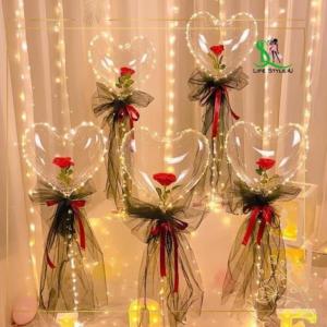 Bong bóng trái tim bong bóng valentine hoa hồng đèn LED tặng bạn gái nhân dịp Valentine sinh nhật - Life Style 4U