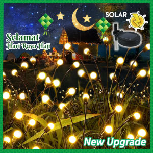Lampu Raya Solar Firefly Lights Outdoor Waterproof Led Garden Lawn Lamp Swing By Wind Sunlight Hari rayaDecoration